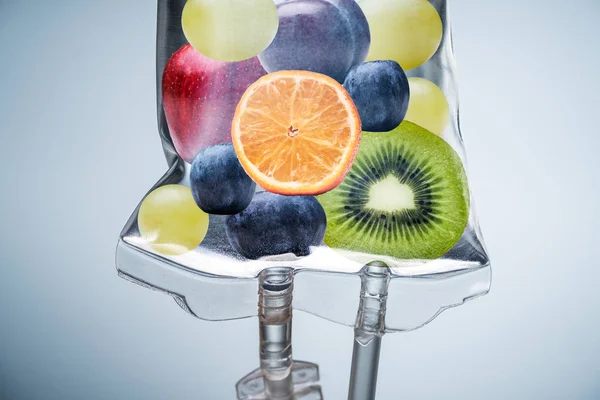 IV Bag with Fruit Slices